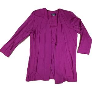 VTG Studio Petite Fuchsia Pink Rayon-Acetate Open Front Cardigan Size 6 Petite
